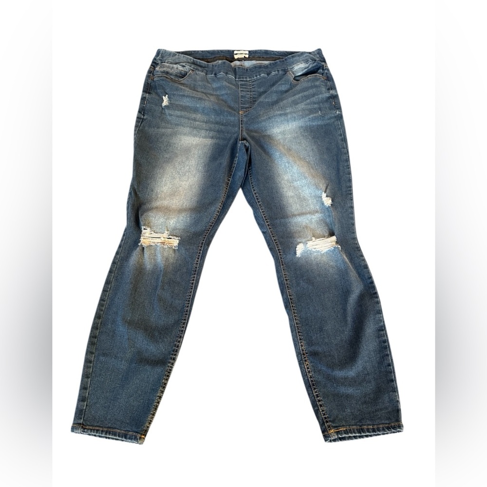 Westbound High Rise Skinny Distressed Pull On Jegging Jeans Size 20W Regular